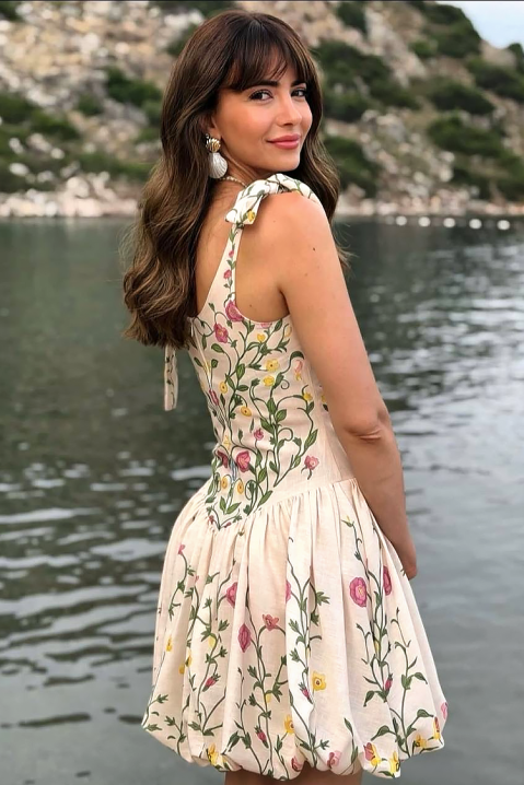 Rochie scurtă vintage și cochetă, cu floral print și fustă balon voluminoasă LIORAVENA, Culoare: multicolor, IVET.RO - Reduceri de până la -80%