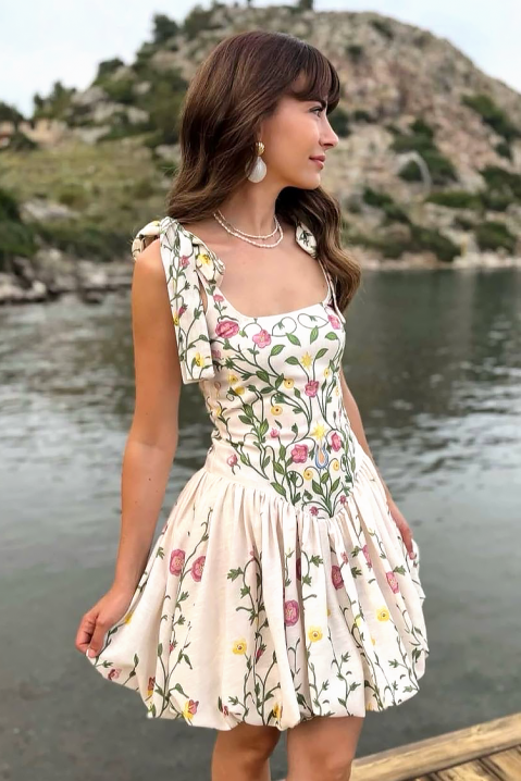 Rochie scurtă vintage și cochetă, cu floral print și fustă balon voluminoasă LIORAVENA, Culoare: multicolor, IVET.RO - Reduceri de până la -80%