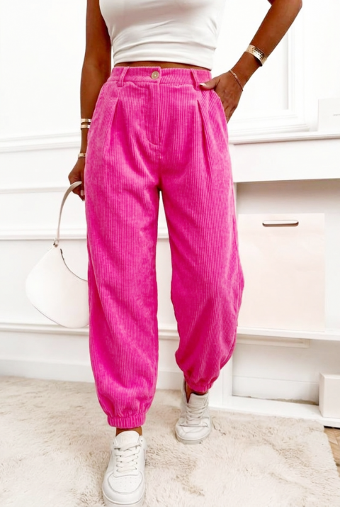 Pantaloni pentru femei cu croială largă și talie înaltă BALINEA PINK, Culoare: roz, IVET.RO - Reduceri de până la -80%