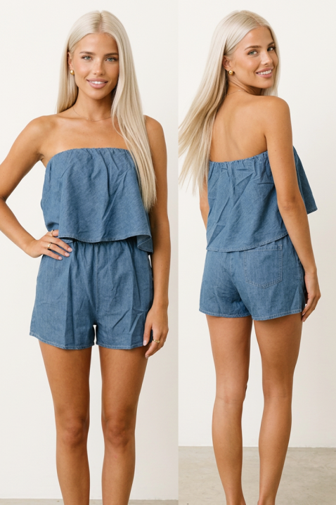 Set de damă din material denim subțire cu croială lejeră BRAVERY BLUE, Culoare: denim, IVET.RO - Reduceri de până la -80%