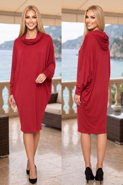 Rochie midi sport-elegantă cu mâneci lungi tip 