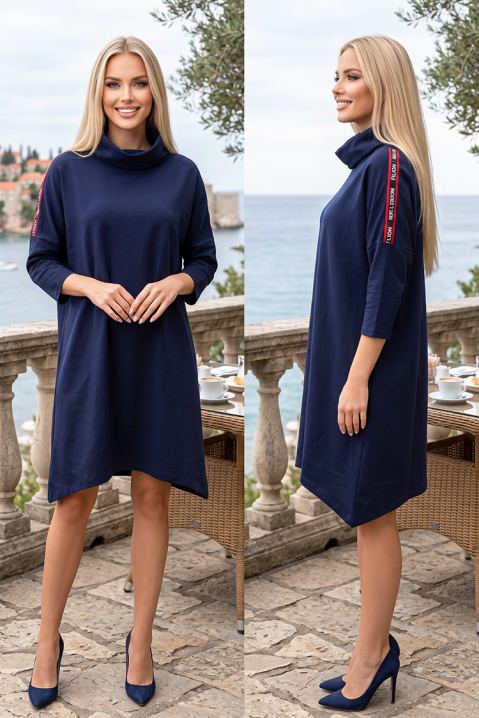 Rochie sport-elegantă cu mâneci lungi și lungime asimetrică ASEMONA NAVY, Culoare: bleumarin, IVET.RO - Reduceri de până la -80%