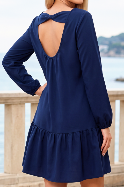 Rochie bleumarin cu spate decupat și siluetă diafană JAUNY NAVY, Culoare: bleumarin, IVET.RO - Reduceri de până la -80%