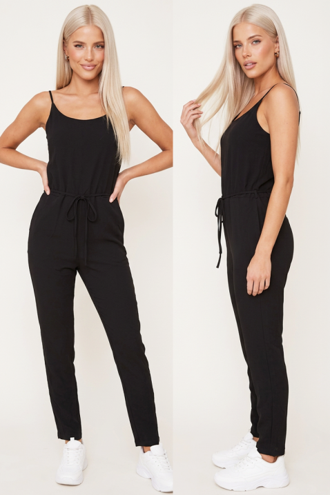 Salopetă sport-elegantă de damă cu legătură în talie SEZERIA BLACK, Culoare: negru, IVET.RO - Reduceri de până la -80%
