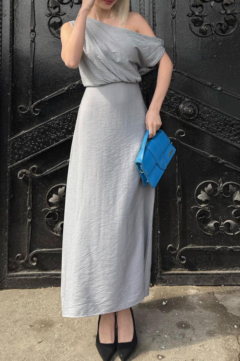 Rochie elegantă asimetrică pe un umăr JOZETE GREY, Culoare: gri, IVET.RO - Reduceri de până la -80%