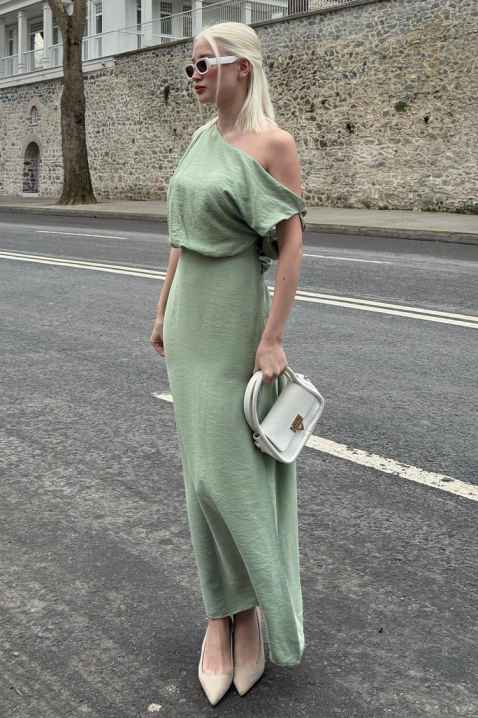 Rochie elegantă asimetrică cu un umăr JOZETE MINT, Culoare: mentă, IVET.RO - Reduceri de până la -80%