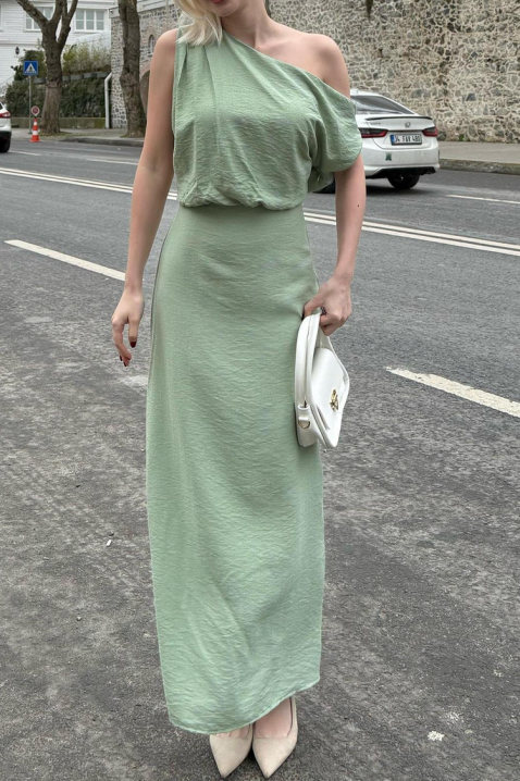 Rochie elegantă asimetrică cu un umăr JOZETE MINT, Culoare: mentă, IVET.RO - Reduceri de până la -80%