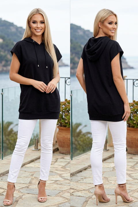 Tunică sport-elegantă tip hanorac fără mâneci pentru femei KOSTELIA BLACK, Culoare: negru, IVET.RO - Reduceri de până la -80%