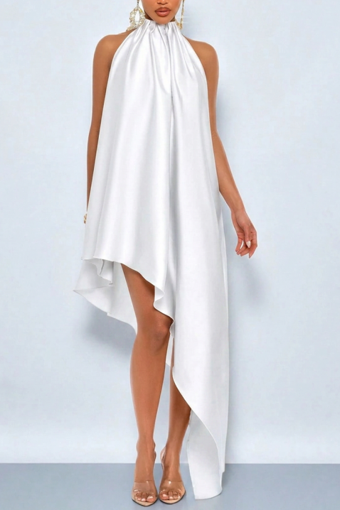 Rochie de seară cu tiv asimetric ARELI WHITE, Culoare: alb, IVET.RO - Reduceri de până la -80%