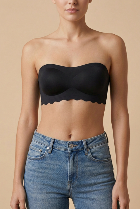 Sutien fără cusături, fără bretele, cu cupe de modelare IBERINIA BLACK, Culoare: negru, IVET.RO - Reduceri de până la -80%