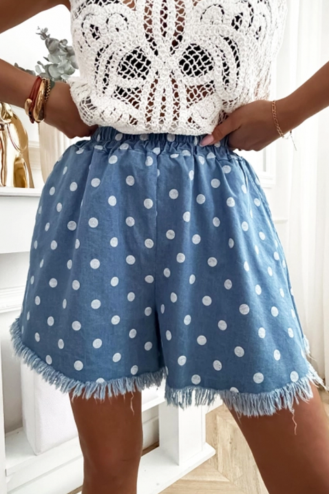 Pantaloni scurți albaștri cu buline albe SEBASTA, Culoare: multicolor, IVET.RO - Reduceri de până la -80%