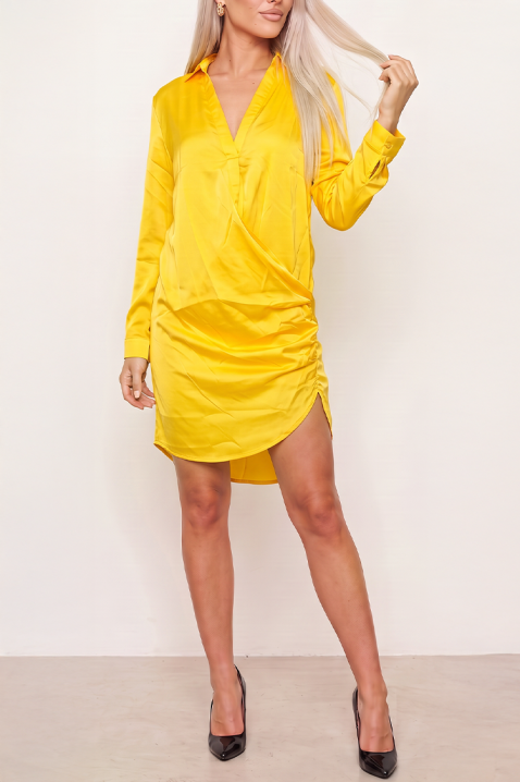 Rochie scurtă cu un drapaj spectaculos BLUMINA YELLOW, Culoare: galben, IVET.RO - Reduceri de până la -80%