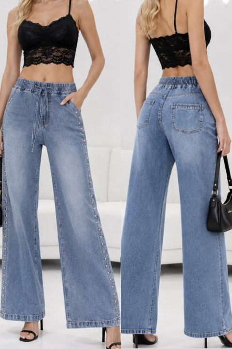 Blugi damă largi cu talie înaltă și croială modernă LUCETA, Culoare: denim, IVET.RO - Reduceri de până la -80%