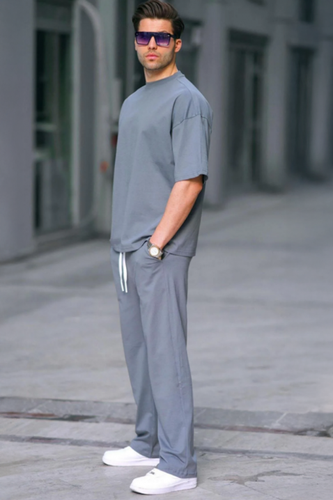 Set bărbătesc casual din două piese cu tricou și pantaloni lejeri FARMOLSO, Culoare: gri, IVET.RO - Reduceri de până la -80%