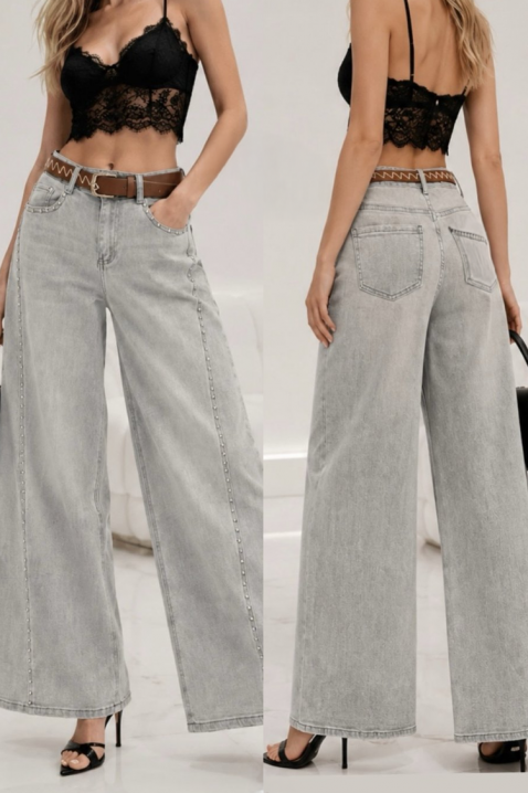 Blugi damă largi cu talie înaltă – denim deschis LIEZORA, Culoare: denim, IVET.RO - Reduceri de până la -80%