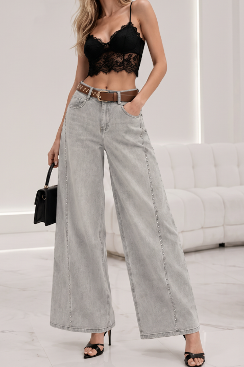 Blugi damă largi cu talie înaltă – denim deschis LIEZORA, Culoare: denim, IVET.RO - Reduceri de până la -80%