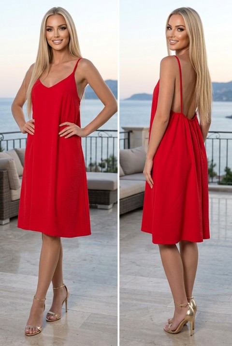 Rochie scurtă și delicată, cu bretele subțiri SENTANA RED, Culoare: roșu, IVET.RO - Reduceri de până la -80%