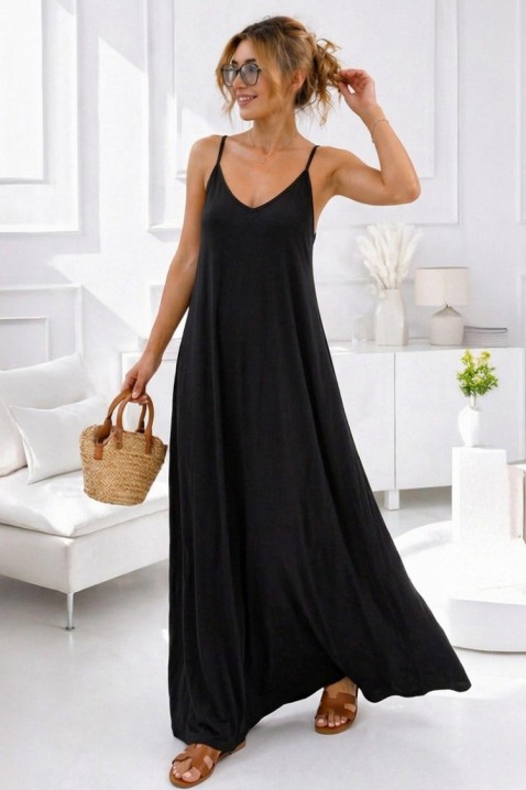 Rochie de vară vaporoasă, cu o siluetă elegantă și lejeră MAURIKA BLACK, Culoare: negru, IVET.RO - Reduceri de până la -80%