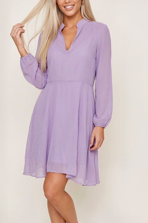 Rochie scurtă vaporoasă cu detalii plisate GLEMIA LILA, Culoare: lila, IVET.RO - Reduceri de până la -80%