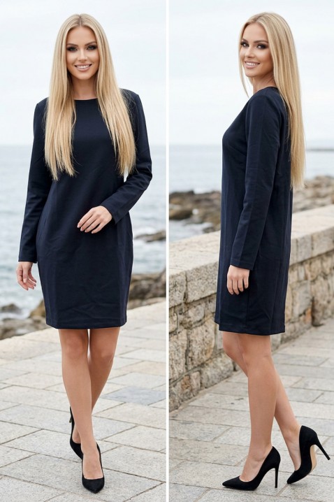 Rochie scurtă simplă cu mânecă lungă BELEZIA BLACK, Culoare: negru, IVET.RO - Reduceri de până la -80%