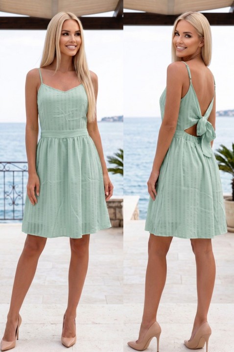 Rochie de vară casual cu bretele subțiri și decolteu în V FLOTIANA MINT, Culoare: mentă, IVET.RO - Reduceri de până la -80%