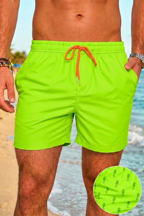 Pantaloni scurți de înot pentru bărbați cu un imprimeu spectaculos la contact cu apa PIOTAR NEON, Culoare: neon, IVET.RO - Reduceri de până la -80%