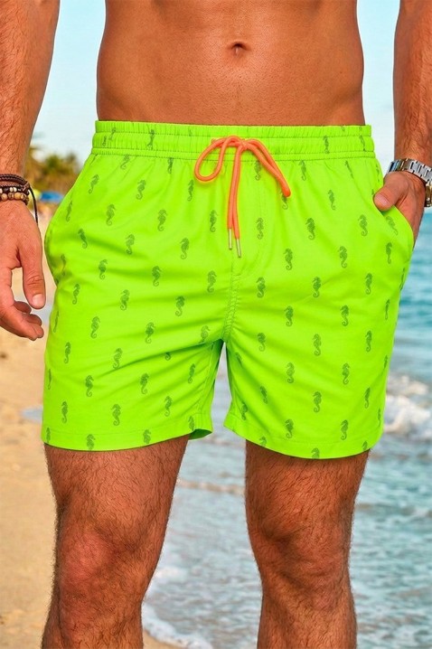 Pantaloni scurți de înot pentru bărbați cu un imprimeu spectaculos la contact cu apa PIOTAR NEON, Culoare: neon, IVET.RO - Reduceri de până la -80%