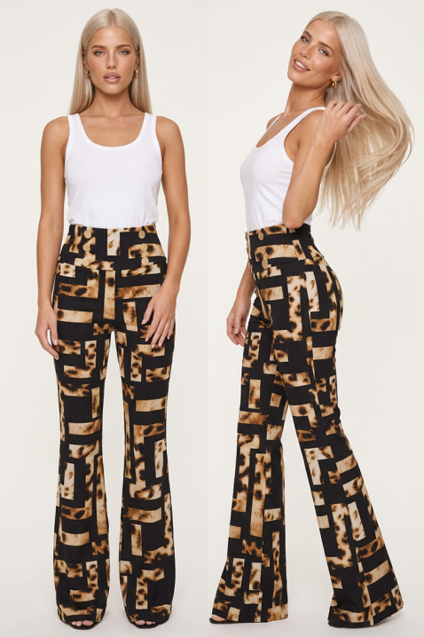 Pantaloni stilizați cu imprimeu grafic REMYNA BLACK, Culoare: multicolor, IVET.RO - Reduceri de până la -80%