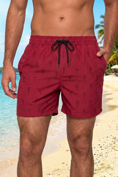 Pantaloni scurți de înot pentru bărbați cu un imprimeu spectaculos la contact cu apa PIOTAR RED, Culoare: roșu, IVET.RO - Reduceri de până la -80%