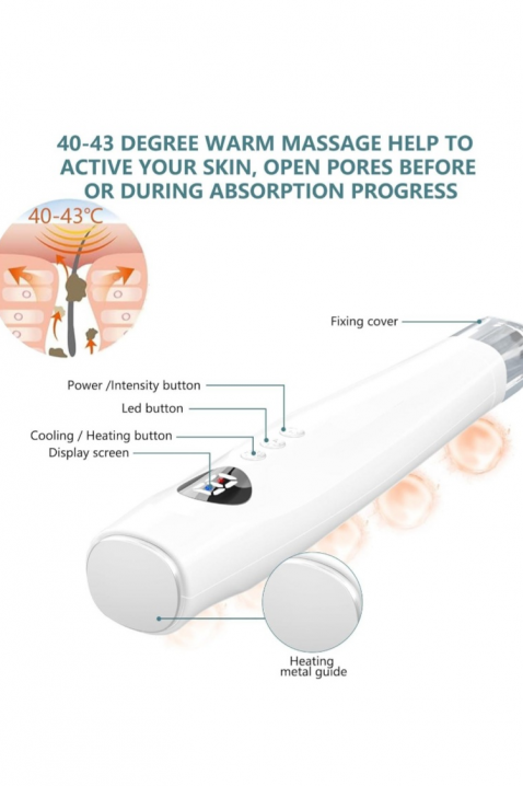 Aparat electric pentru față cu funcție de masaj și lumină LED cu 9 trepte de intensitate DERMA PEN, Culoare: alb, IVET.RO - Reduceri de până la -80%