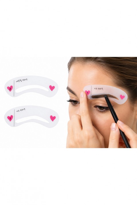 Set pentru sprâncene – 2 șabloane pentru conturare precisă BROW SHAPE, Culoare: roz, IVET.RO - Reduceri de până la -80%