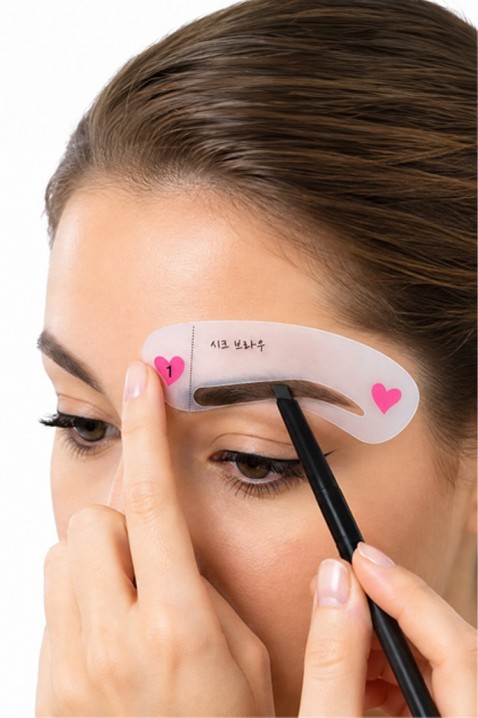 Set pentru sprâncene – 2 șabloane pentru conturare precisă BROW SHAPE, Culoare: roz, IVET.RO - Reduceri de până la -80%