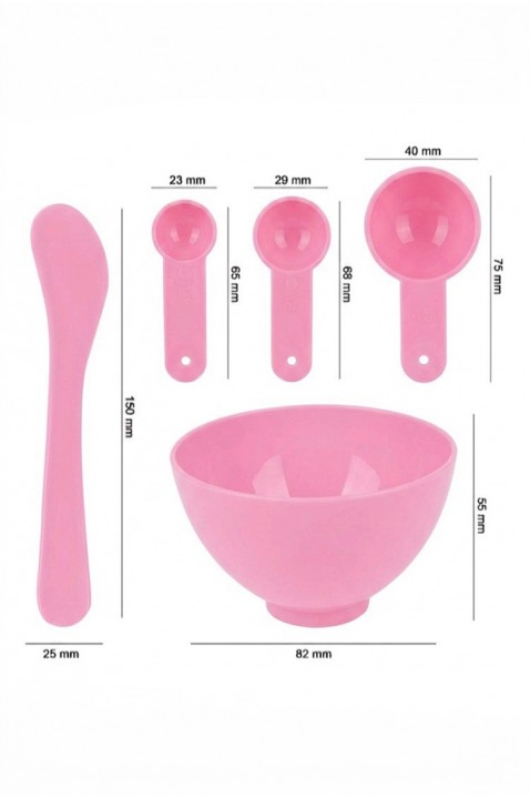 Set pentru prepararea măștilor de față DELVISA PINK, Culoare: albastru,roz, IVET.RO - Reduceri de până la -80%