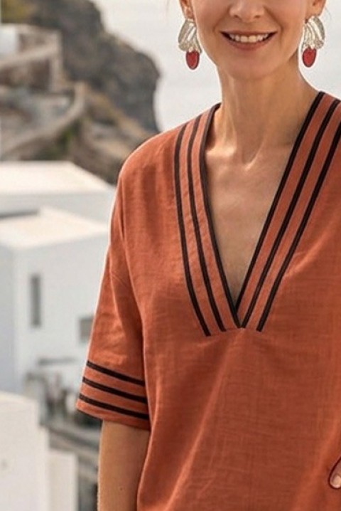 Set de vară pentru femei, format din două piese VANDORIA CAMEL, Culoare: maro, IVET.RO - Reduceri de până la -80%