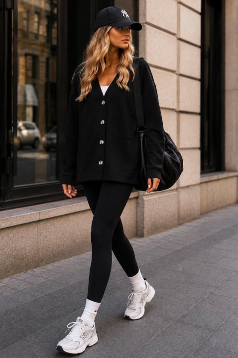 Cardigan damă lung cu nasturi accent SOLASTIA BLACK, Culoare: negru, IVET.RO - Reduceri de până la -80%