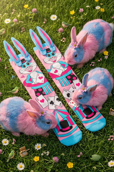 Șosete pentru copii cu imprimeu 3D iepuraș și urechi moi MAGIC BUNNY, Culoare: multicolor, IVET.RO - Reduceri de până la -80%