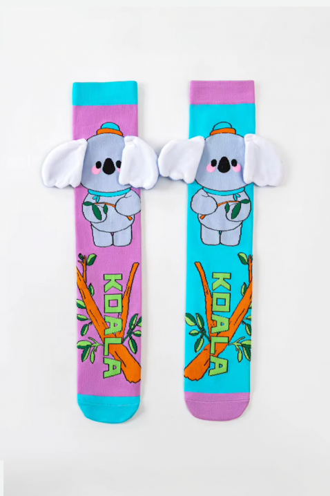 Șosete pentru copii cu imprimeu 3D de koala cu urechi moi HAPPY KOALA, Culoare: multicolor, IVET.RO - Reduceri de până la -80%