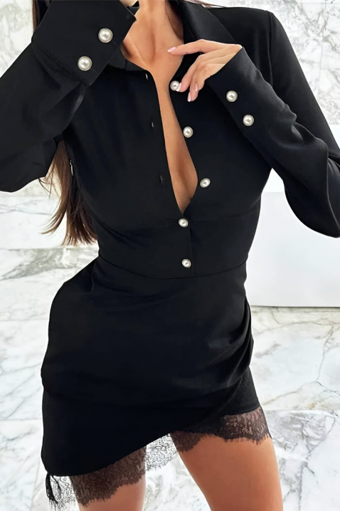 Rochie scurtă petrecută cu decolteu accentuat CALIMIA, Culoare: negru, IVET.RO - Reduceri de până la -80%