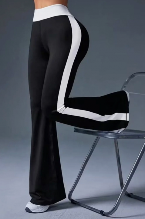 Pantaloni sport pentru femei, croială ajustată, talie înaltă și crac evazat IVERANA, Culoare: negru, IVET.RO - Reduceri de până la -80%