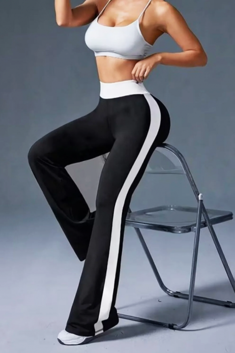 Pantaloni sport pentru femei, croială ajustată, talie înaltă și crac evazat IVERANA, Culoare: negru, IVET.RO - Reduceri de până la -80%