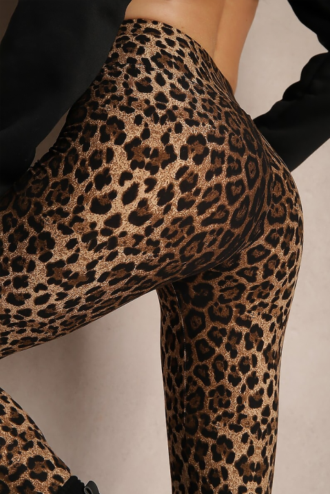 Colanți damă cu talie înaltă, animal print NANSITIA, Culoare: leopard, IVET.RO - Reduceri de până la -80%
