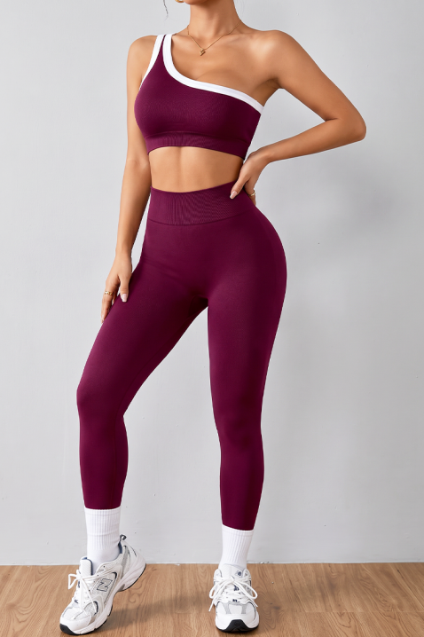 Set sport modern de damă din două piese ROZAMUND BORDO, Culoare: bordo, IVET.RO - Reduceri de până la -80%