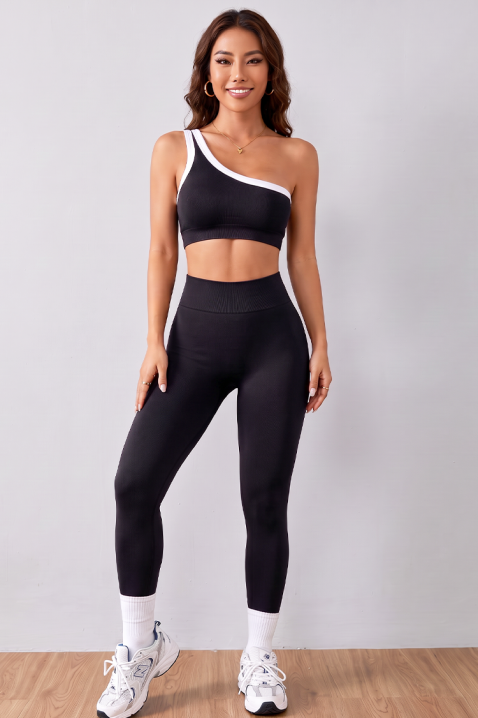 Set de antrenament modern pentru femei, din două piese ROZAMUND BLACK, Culoare: negru, IVET.RO - Reduceri de până la -80%