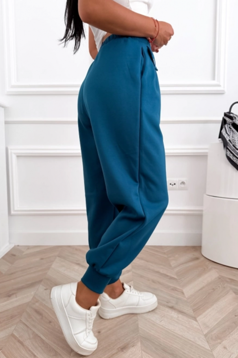 Pantaloni sport-eleganți cu talie înaltă și manșete elastice AMARIATA BLUE, Culoare: albastru, IVET.RO - Reduceri de până la -80%