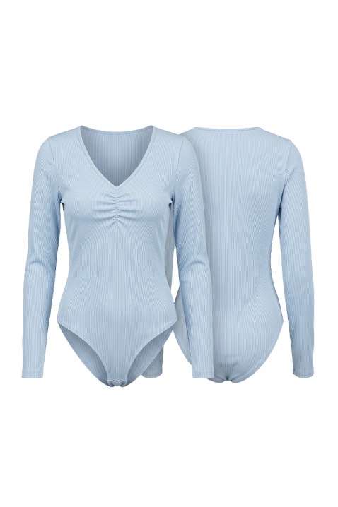 Body mulat cu decolteu în V și mâneci lungi LAVIREA BLUE, Culoare: albastru, IVET.RO - Reduceri de până la -80%