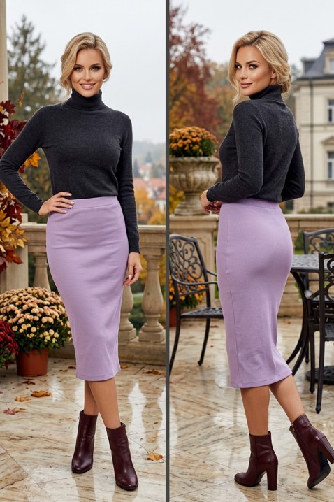 Fustă midi tip creion din material ribьш MARLINIA LILA, Culoare: lila, IVET.RO - Reduceri de până la -80%