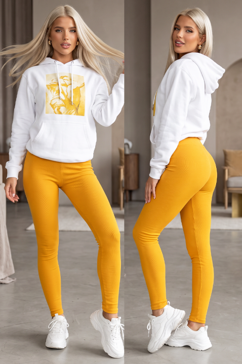 Colanți damă ajustați, elastici, cu talie înaltă LARIMIA MUSTARD, Culoare: muștar, IVET.RO - Reduceri de până la -80%