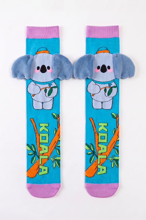 Șosete pentru copii cu imprimeu 3D de koala cu urechi moi HAPPY KOALA, Culoare: multicolor, IVET.RO - Reduceri de până la -80%