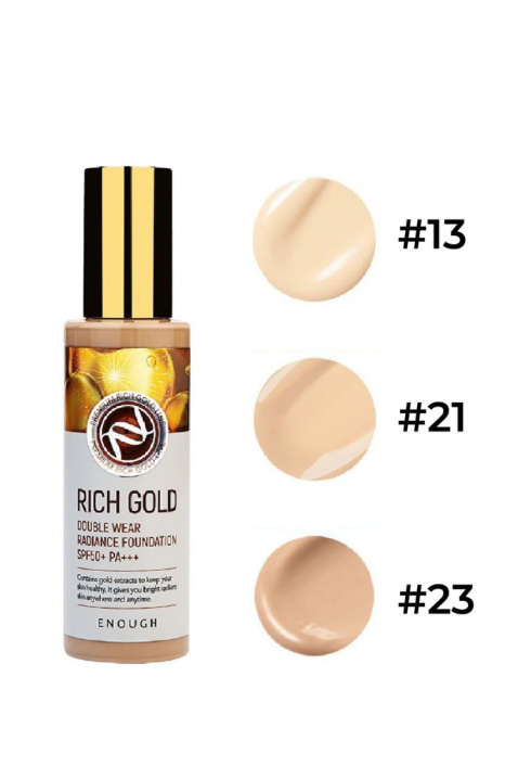 Enough Gold Face Foundation Rich Gold Double Wear Radiance Foundation SPF50+ PA+++ (13)IVET.RO - Reduceri de până la -80%