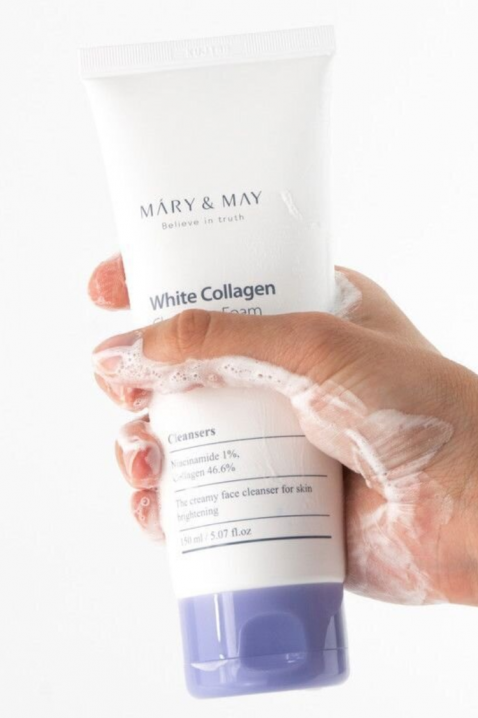 Mary&May White Collagen Cleansing Foam with Collagen and Niacinamide, 150 mlIVET.RO - Reduceri de până la -80%